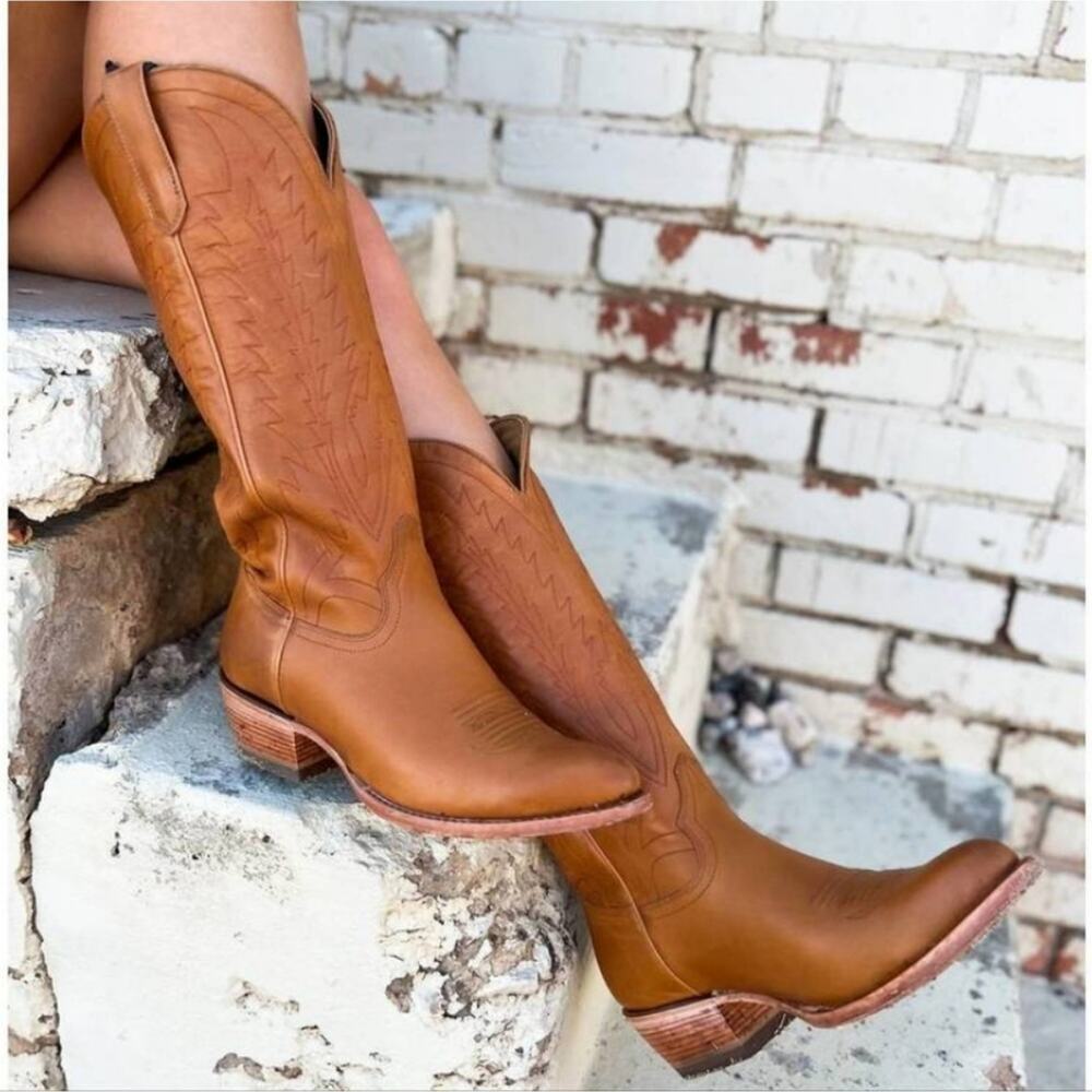 BLACK STAR Eden Tall Western Cowboy boots in caramel Size 11 B New‎